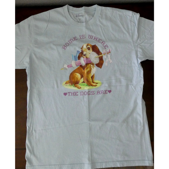 Disney T-Shirt Home Is Where The Dogs Are Size XL Lady and the Tramp Retro - Picture 1 of 5